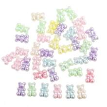 30/60/100 pièces Perles d'espacement d'ours colorés, accessoires de bijoux DIY pour fabrication de bijoux faits à la main et pour décoration