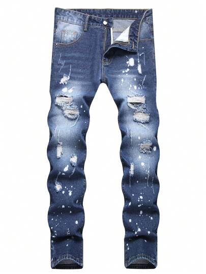 Jeans americanos rasgados y ajustados/derechos para hombre, personalizados