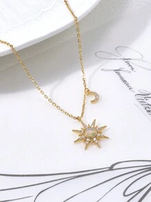 1 pièce Collier pendentif au style européen et américain en argent sterling S925 avec opale blanche australienne de forme cubique oxydée, convient pour un port quotidien, les rendez-vous, les fêtes, la Saint-Valentin et les cadeaux de bijoux pour la Fête des Mères