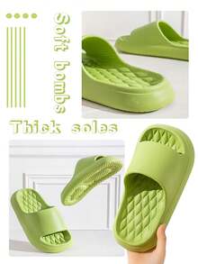 Summer Indoor Anti-Slip Slippers For Women And Men, Thick Bottom Non-Slip Bathroom Shower Slipper And Outdoor Sandals - Yellow - View 3