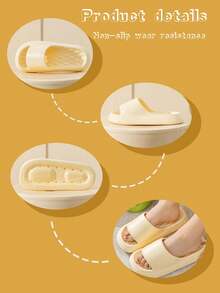 Summer Indoor Anti-Slip Slippers For Women And Men, Thick Bottom Non-Slip Bathroom Shower Slipper And Outdoor Sandals - Yellow - View 5