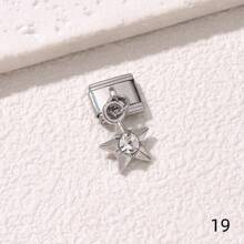 1/5/10 piezas Surtido de dijes encantadores en forma de mariquita, donut, cisne, tacón alto, estrella y helado, serie de dijes modulares italianos para brazalete, accesorios de joyería - Manualidades de joyería DIY