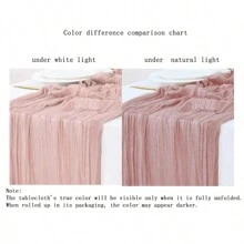 1/2 件装粗棉布桌旗 波西米亚风纱布桌旗 粗棉布长桌旗 浪漫桌旗 适用于婚礼新娘送礼会生日派对桌面装饰 - 黑色 - 查看 2