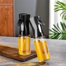 1 pieza Botella de spray de aceite de oliva de plástico, para cocinar, rociador de aceite para freidora de aire, dispensador de aceite para cocina con control de vertido - Multicolor - Ver 8