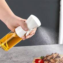 1 pieza Botella de spray de aceite de oliva de plástico, para cocinar, rociador de aceite para freidora de aire, dispensador de aceite para cocina con control de vertido - Multicolor - Ver 6