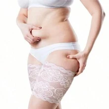 Sports Outdoor 1pair Anti-Slip Silicone Leg Warmers, Stretchable Lace Thigh Highs, Anti-Friction Invisible Stockings - White - View 3