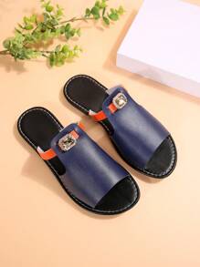 Women's Fashion Casual Color Block Rhinestone Embellished Outdoor Sandals, Beach Flip Flops - Navy Blue - View 7