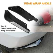 8pcs Glossy Black Front Bumper Spoiler Body Kit / 29.4 X 1.8 X 3.5 In Side Skirts /17.7 X 4.9 In Rear Lips /Adjustable 8-11" Splitter Rods For Audi BMW Chevrolet Civic Benz
