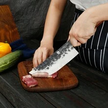 WILDMOK 刀座套装高碳 3 层 9CR18MOV 复合钢锻造 6 件套刀套装带白蜡木磁性刀座 - 八角手柄 - 查看 4