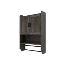 Bathroom Wall Cabinet With Doors,Adjustable Shelf,Towel Bar And Paper Holder, Over The Toilet Storage Cabinet, Medicine Cabinet For Bathroom-Grey - 灰色 - 查看 8