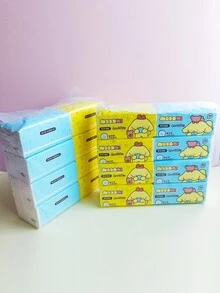 8入組卡通小黃鴨天然木漿4層增厚紙巾家庭裝，適用於家庭或餐飲使用 - 彩色 - 查看 7