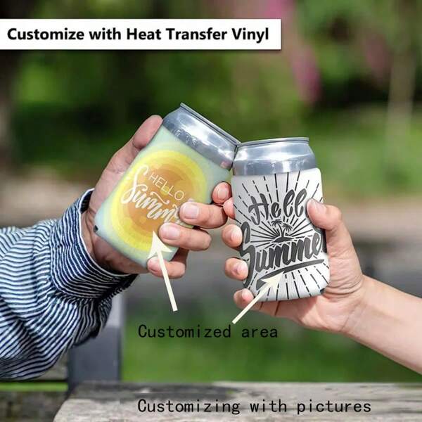 Fundas personalizables en blanco para latas, aislantes de espuma plegables para latas de 12 oz, para refrescos, cerveza y botellas de agua, perfectas para fiestas, vacaciones y diversas celebraciones de bebidas, multifuncionales, ajustables, antihongo, ornamentales, reutilizables, exquisitas, adorables, de alta calidad, modernas, coloridas, cómodas, elegantes, personalizadas, únicas, regalos ideales para él, regalos ideales para ella, novio, novia, papá, mamá, familia, amigos, hijo, hija, estudiantes, oficina, salón de té, escuela, hogar
