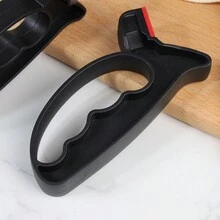 1pc Portable Multi-Functional Mini Knife Sharpener For Gardening, Outdoor, Kitchen Use, Handheld Stainless Steel Knife Sharpener - Black - View 2