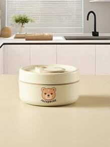 1 Caja de almuerzo de acero inoxidable 304, Caja de almuerzo aislada de acero inoxidable redonda de 400ml/600ml, Caja de almuerzo portátil aislada al vacío, Taza de sopa calentadora de alimentos aislada, Recipiente de alimentos portátil de gran capacidad, Caja de almuerzo para trabajadores de oficina, Caja de almuerzo portátil para estudiantes