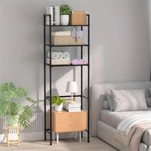 1pc Over Toilet Storage Shelves, Floor Standing Bathroom Toilet Shelf, Bathroom Organizers And Storage, Bathroom Accessories, Washing Machine Rack, Balcony Organizer Storage Rack Home Bathroom Decor Summer