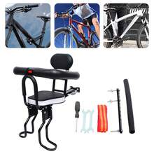 Asiento de seguridad para niños para bicicleta, asiento delantero, asiento infantil para bicicleta de montaje, asiento con respaldo para bicicletas de montaña de hasta 25 kg de 6 meses a 3 años - Negro - Ver 2