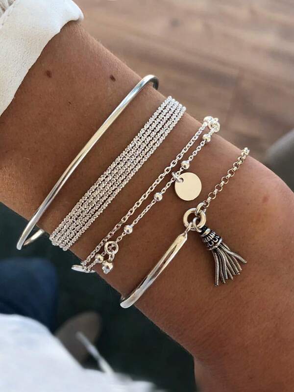 4pcs Women's Summer Bracelet Set For Cuffs