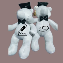 OSO PELUCHE GRADUACION PARA FIRMAS PARA RECUERDOS PELUCHE JUGUETES OSO PELUCHE GRADUACION PARA FIRMAS PARA RECUERDOS PELUCHE JUGUETES BEAUTY-LEODY - Blanco - Ver 3
