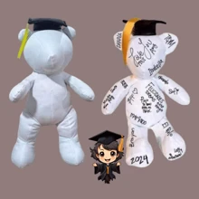 OSO PELUCHE GRADUACION PARA FIRMAS PARA RECUERDOS PELUCHE JUGUETES OSO PELUCHE GRADUACION PARA FIRMAS PARA RECUERDOS PELUCHE JUGUETES BEAUTY-LEODY - Blanco - Ver 2