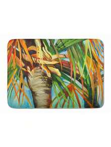 Orange Top Palm Tree Machine Washable Memory Foam Mat - 橘色 - 查看 2