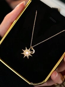 1 pièce Collier pendentif au style européen et américain en argent sterling S925 avec opale blanche australienne de forme cubique oxydée, convient pour un port quotidien, les rendez-vous, les fêtes, la Saint-Valentin et les cadeaux de bijoux pour la Fête des Mères