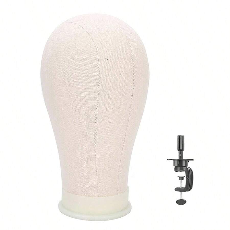 Canvas Wig Head Stand With Mannequin Head 22 Inch Canvas Head For Wigs
