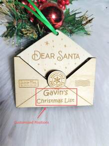 Personalized Dear Santa Letter Envelope Ornament-Custom Letter To Santa Ornament-Gift For Child-Santa Letter Holder Ornament Gifts Birthday Graduation