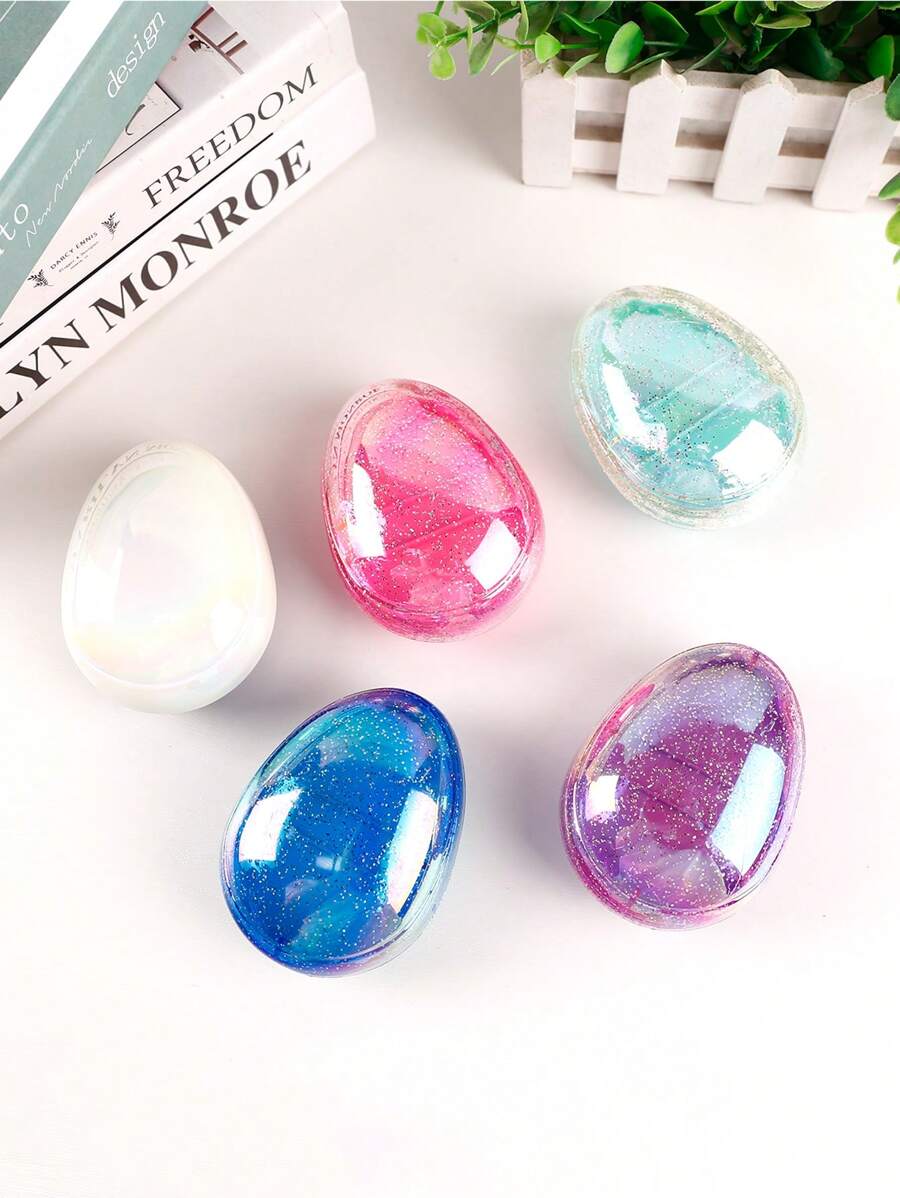 Kommen Peine portátil antiestrés con forma de huevo, lindo peine para niños, cepillo de pelo, peine, herramientas para el cabello, productos y accesorios para el cabello para peluquería, salón de belleza, artículos esenciales de viaje, regreso a la escuela, artículos esenciales de viaje y vacaciones, accesorios para el cabello para mujeres
