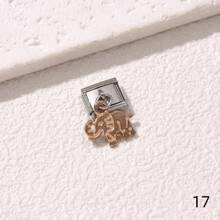 1/5/10 piezas Surtido de dijes encantadores en forma de mariquita, donut, cisne, tacón alto, estrella y helado, serie de dijes modulares italianos para brazalete, accesorios de joyería - Manualidades de joyería DIY