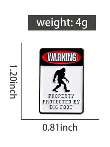 QIHOO 1PC Ape Man Warning Sign Chest Needle Bag Flip Collar Emblem Jewelry Accessories Gift For Friends - Multicolor - View 2