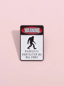 QIHOO 1PC Ape Man Warning Sign Chest Needle Bag Flip Collar Emblem Jewelry Accessories Gift For Friends - Multicolor - View 5