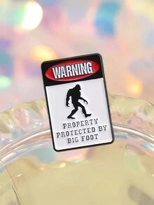 QIHOO 1PC Ape Man Warning Sign Chest Needle Bag Flip Collar Emblem Jewelry Accessories Gift For Friends - Multicolor - View 6