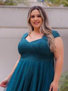 Women Short Dresses - Dark Green - View 2