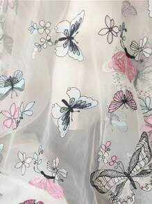 1 pieza tela de malla de gradiente de dos colores, tela transparente con textura láser para falda larga o chal, tela creativa hecha a mano