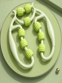 1件環形腿夾式按摩器，適用於腿和小腿，瑜伽按摩滾筒可舒緩肌肉，6個滾輪 - 彩色 - 查看 13