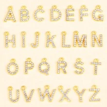 26pcs/Set A-Z Alphabet Shaped Charm Pendant With Rhinestones, For Women's DIY Alphabet Earrings, Necklaces And Jewelry Making - Alphabet Set - View 2