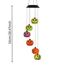 1 件万圣节太阳能风铃变色带 6 个 LED 南瓜防水灯，太阳能供电，适用于万圣节节日派对庭院窗户装饰万圣节装饰房间装饰万圣节花园装饰礼物仙女节日装饰节日装饰 - 彩色 - 查看 4