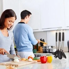 Classic Cuisine Set Of Non Stick 6 Utensils And Wire Stainless Steel Rack Easy Access Cooking - Thép không gỉ - Xem 6