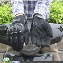 Guantes de Motocicleta Premium con Protección Avanzada para Nudillos y Palma Antideslizante - Ideal para Carretera y Pista, Transpirables para Conducción Confortable en Todas las Estaciones. - Plateado - Ver 5