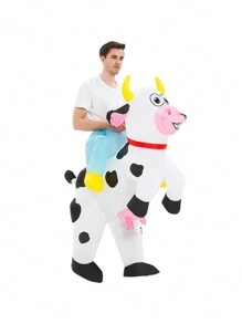 Riding Cow Costumes For Adults Funny Holiday Inflatable Costumes For Costumes For Women Cosplay Parties - White - View 2