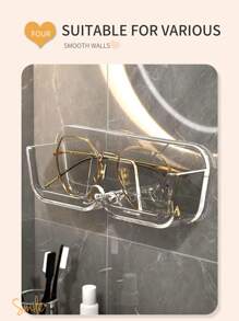 1入簡約時尚牆掛式眼鏡收納展示架,塑料眼鏡展示盒,家庭節省空間收納組織器,適用於臥室、辦公桌、梳妝台、客房、宿舍、牆掛式收納盒、小型浮動置物架,無需打孔的眼鏡牆展架,高檔太陽眼鏡收納架,美容沙龍裝飾,家居裝飾,廚房配件,浴室裝飾,臥室裝飾,牆掛式眼鏡收納盒 - 無色 - 查看 5