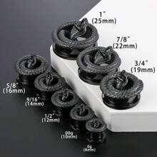 2PCS Hot Coiled Cobra Saddle Hangers Ear Gauges Plugs For Stretched Lobe Ear Tunnels Gauges Piercing Women Body Jewelry