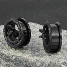 2PCS Hot Coiled Cobra Saddle Hangers Ear Gauges Plugs For Stretched Lobe Ear Tunnels Gauges Piercing Women Body Jewelry