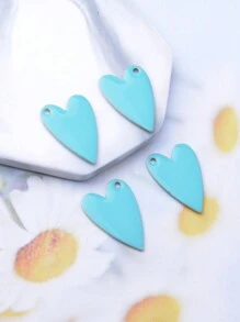 4pcs Copper Double-Sided Enamelled Red Heart Charm Pendant For Women's Jewelry Making Valentines - 4 Pieces - View 6