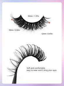 Asiteo 5 Pairs Cat Eye False Eyelashes Soft Faux Mink Lashes Eye End Elongated Strip False Eyelashes - 眼尾拉長款 - 查看 3