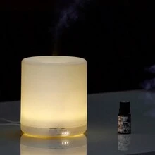 家用便攜式芳香療法迷你超聲波冷霧空氣400ml圓柱形加濕器精油香薰機 - 白色 - 查看 6