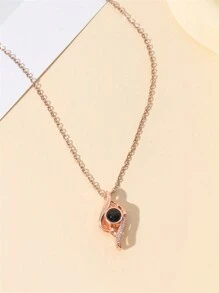 1pc Customized Devil's Eye Projection Photo Pendant Necklace, Personalized Eye Projection Necklace, Elegant Crystal Necklace Gift For Her, Christmas Gift, Birthday Gift, Friend Gift