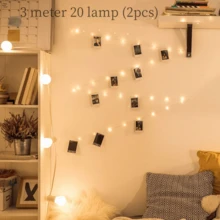 Fairy Photo Clip String Lights With 20 Clear Clips - Touch-Controlled, Water-Resistant, Matte Metal Finish - Perfect For Wedding, Dorm, Bedroom Wall Decor - Multicolor - View 8