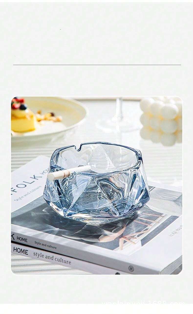 Luxury INS Style Deepened Glass Ashtray, Creative Home Living Room High