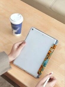 油畫花卉保護殼，適用於新款iPad Air4/5 10.9英寸、三星Galaxy Tab A7 Lite 8.7英寸，華為Metepad 11/Tab/Xiaomi 5，帶筆套，支援自動掀蓋睡眠/喚醒功能 - 彩色 - 查看 5